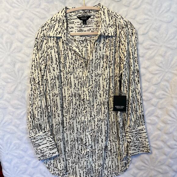 NEW Simply Vera Vera Wang button front shirt size S NWT long sleeve - Picture 1 of 4